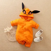 Umorden Newborn Baby Boys Fox Costume Romper Anime Cosplay Outfit Jumpsuit Orange 0-18M Cotton Clothes For Babies