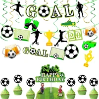 soccer football theme decoration shot goal 2022 banner ceiling hanging swirls happy birthday party favors adult kids soccer fans