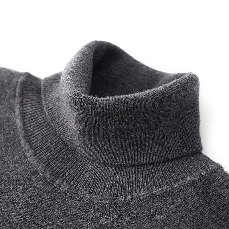 

Turtleneck Men Pullovers 2022 Autumn Winter Cashmere Cotton Blend All-match Base Jumper Jersey Hombre Pull Homme Knitted Sweater
