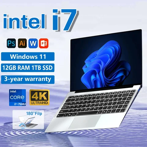 Ноутбук, 14.1", 12ГБ/1ТБ, i7-7500U, Windows
