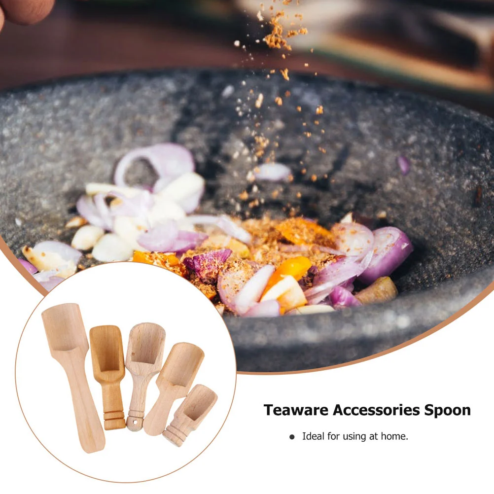 5 шт. маленькая деревянная ложка для чайного магазина совок чайной посуды