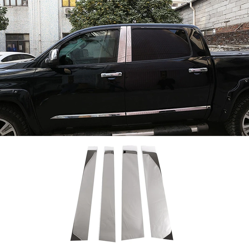 

Хромированные стойки для окон и дверей, 4 шт./комплект, молдинг, защитная крышка, отделка для Toyota-2014-2020, нержавеющая сталь