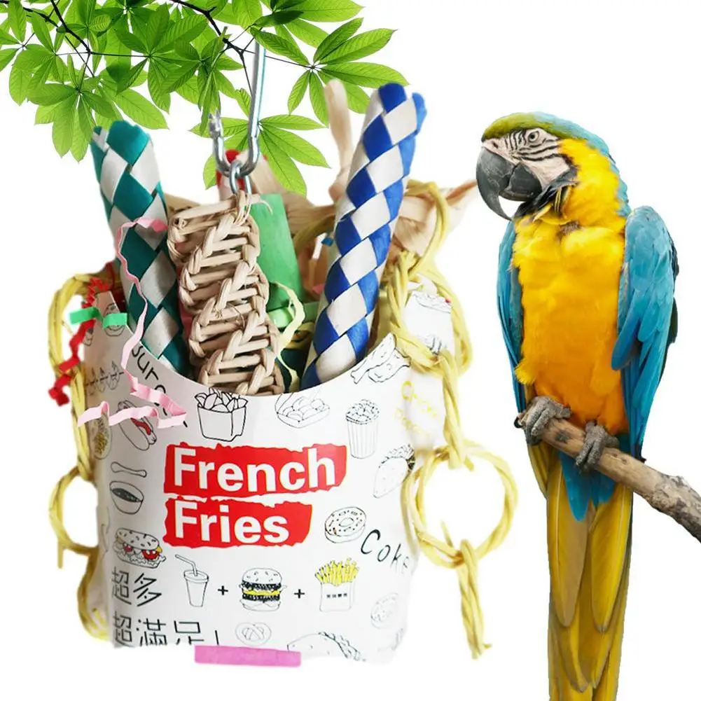 

Parrot Bird Natural Foraging Cup Colorful Chew Toys Birds Supplies For Parakeet Cockatiel Lovebird