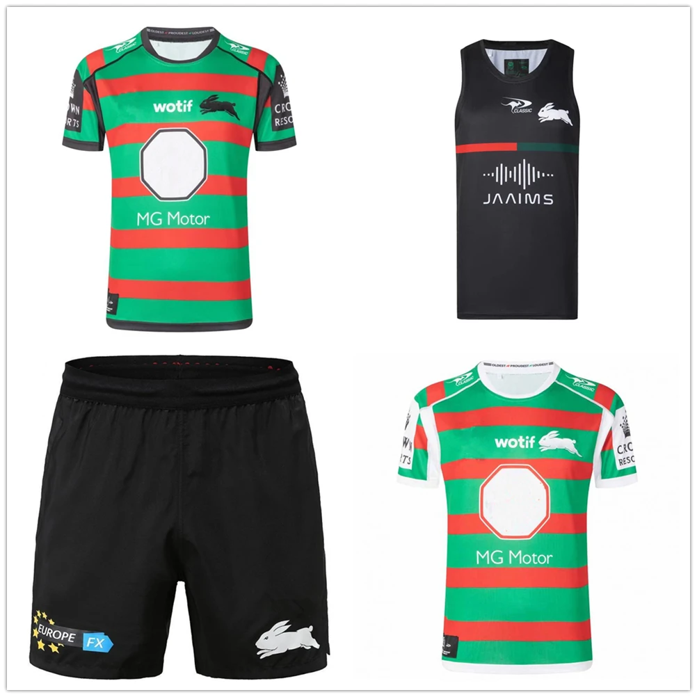 

Australia 2022 2023 rugby jersey SOUTH SYDNEY RABBITOHS HOME away singlet JERSEY rugby shirt Vest shorts custom Name and number