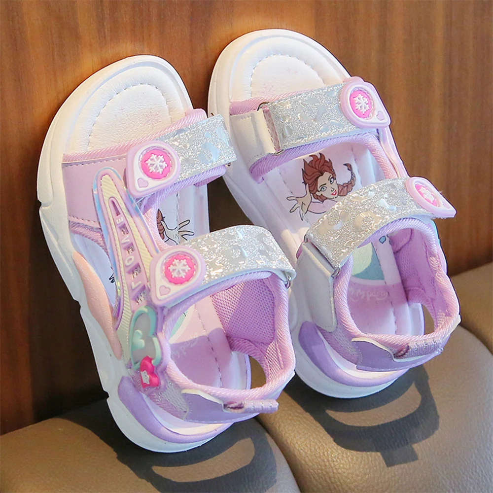 

Korea Infant Girls Princess Sandals Summer New Little Kids Beach Flat Shoes Soft Sole for Children Baby Cartoon Baby Sandals