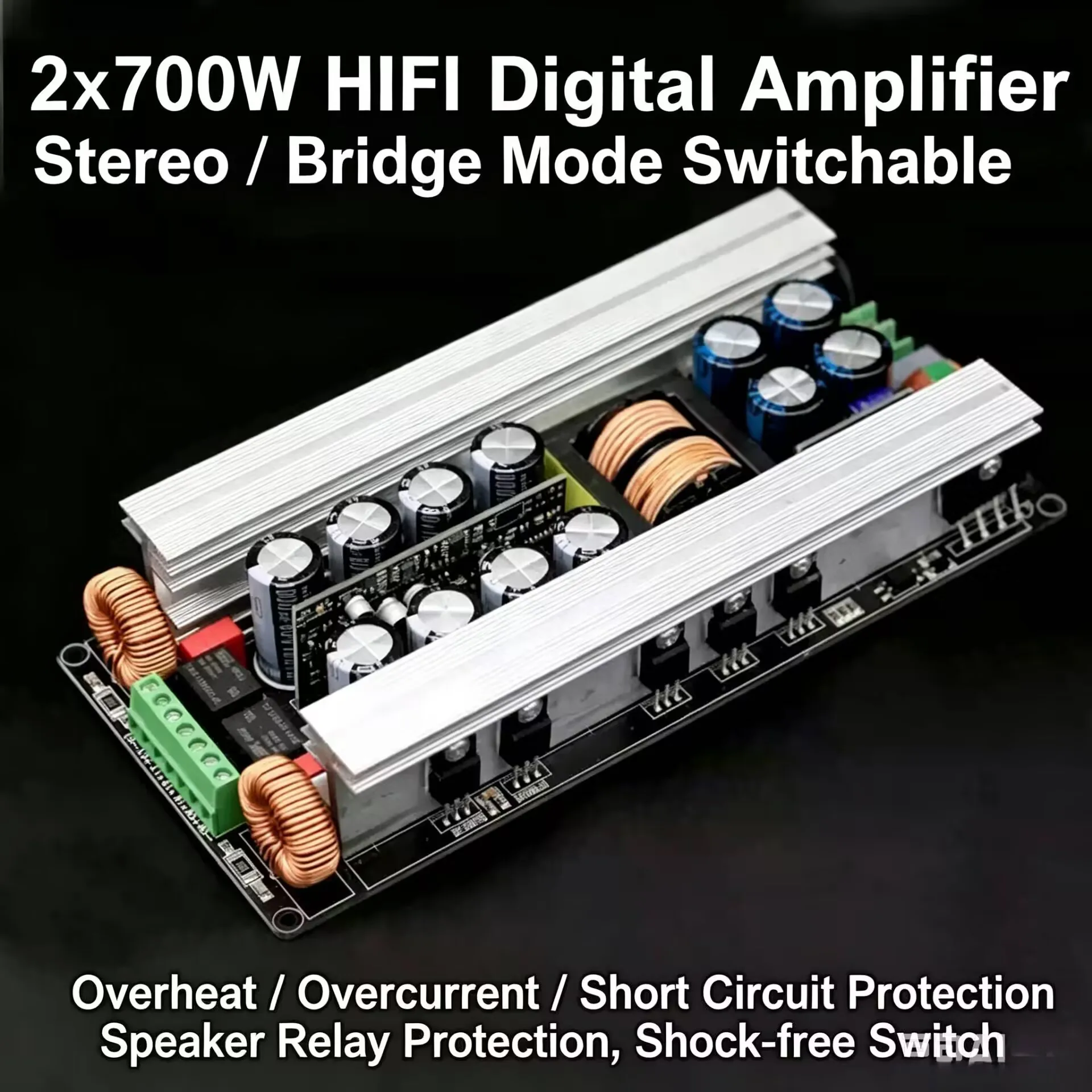 Фото Цифровая плата усилителя мощности 2x700W 2x600W 2x500W, стереоусилитель класса D для DIY-колонок, домашнего кинотеатра, с возможностью мостового подключения, переключатель ST/MO №3
