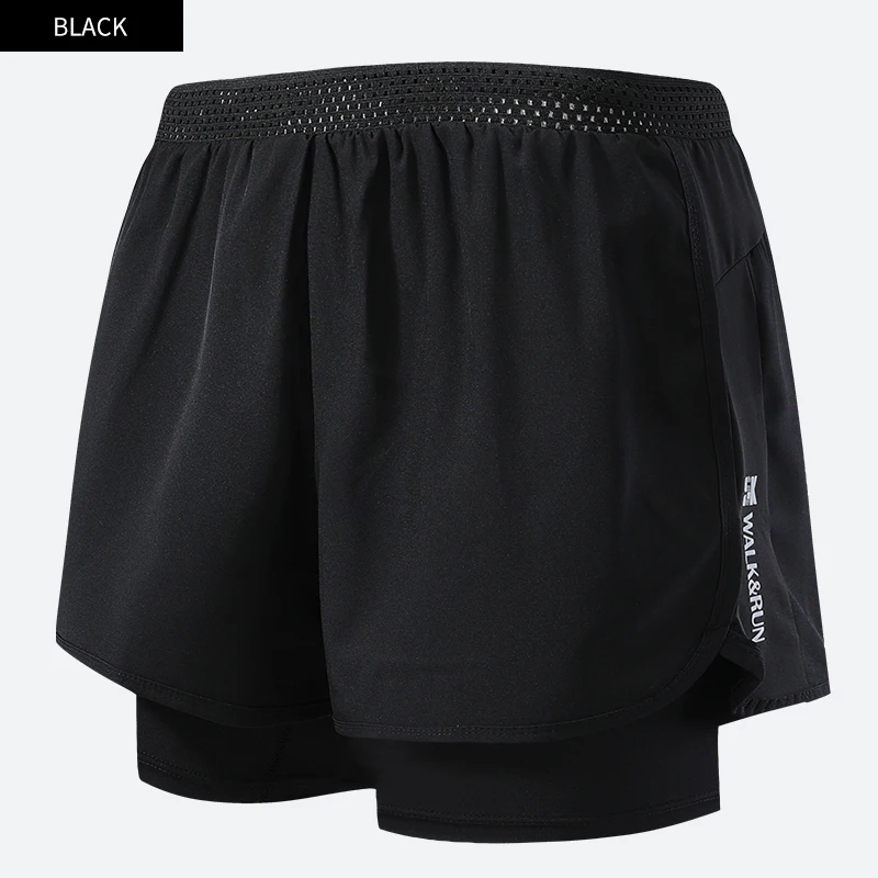 Running Shorts Men Fitness Gym Training Sportswear Double-deck Male Breathable Workout Jogging Cycling Marathon Quick Dry S-4XL