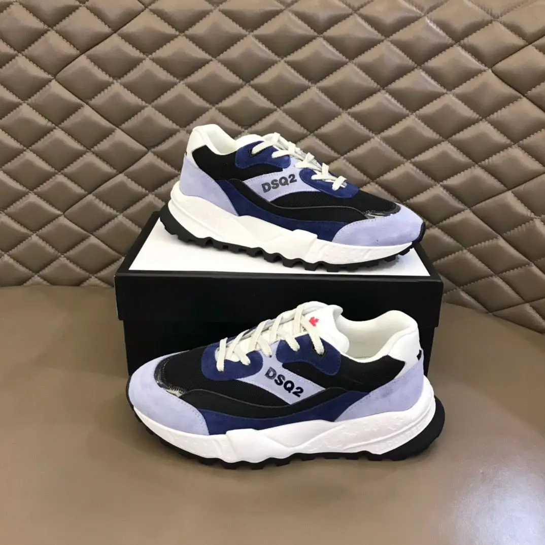 

Patchwork Design Authentic Dsquared2 Men Real Leather Casual Sneakers Designer 2022 New DSQ2 Outdoor Lace up Shoes