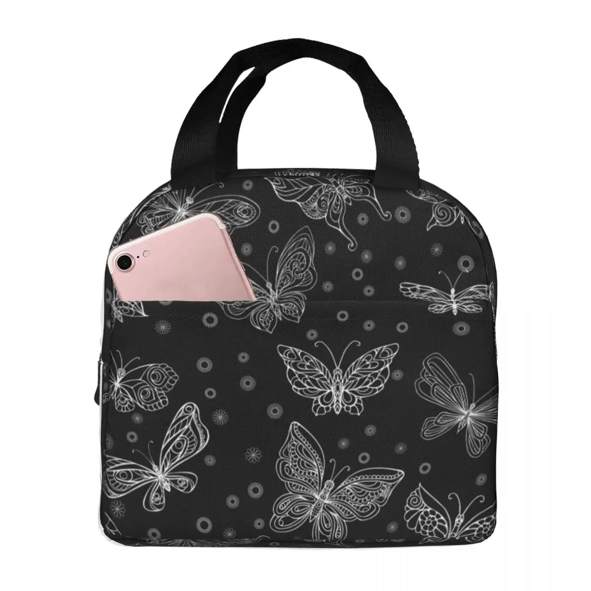 Сумка для ланча мужчин женщин Термосумка с бабочкой водонепроницаемая школьная