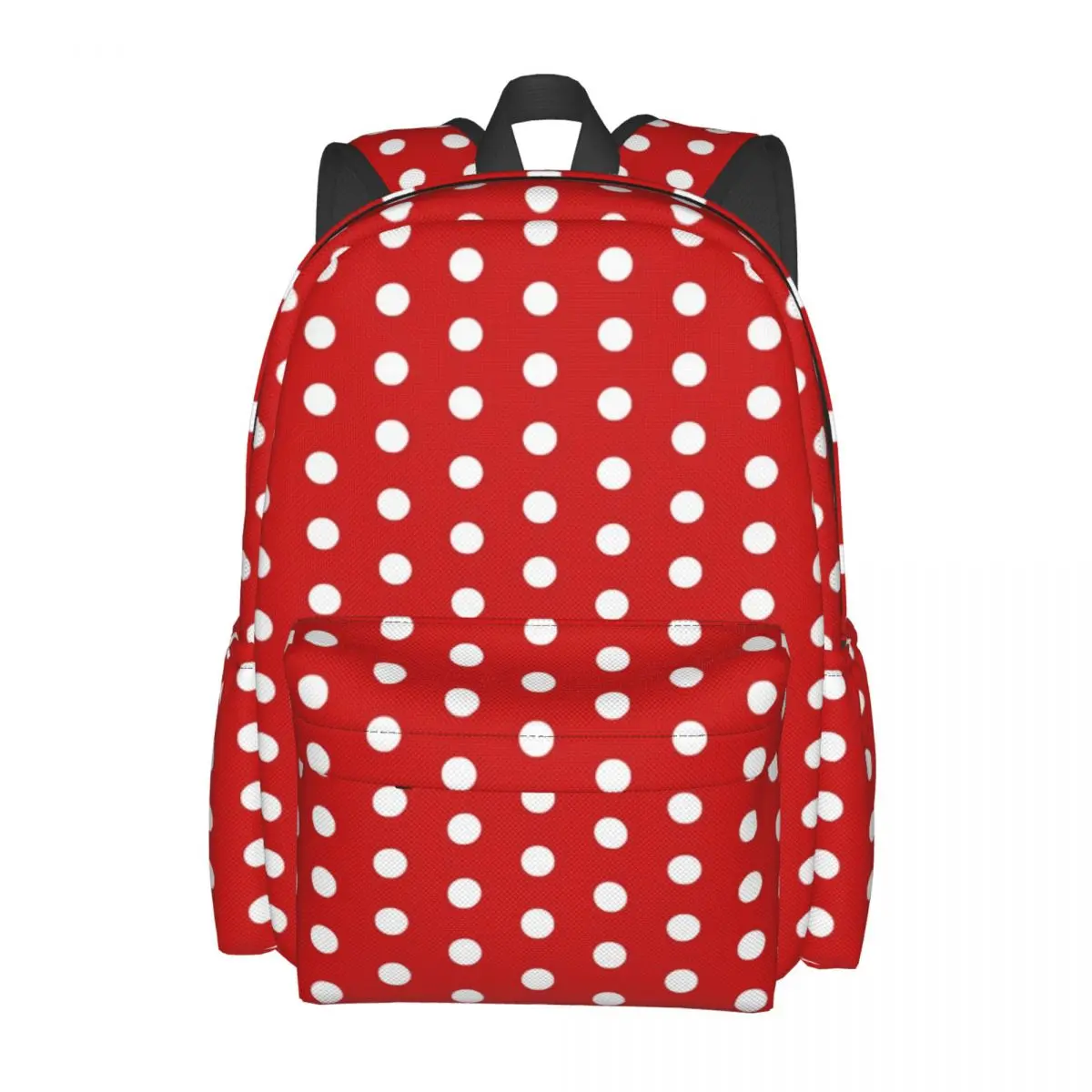 

Vintage Polka Dots Backpack Red and White Male Polyester Travel Backpacks Pattern Elegant School Bags Rucksack