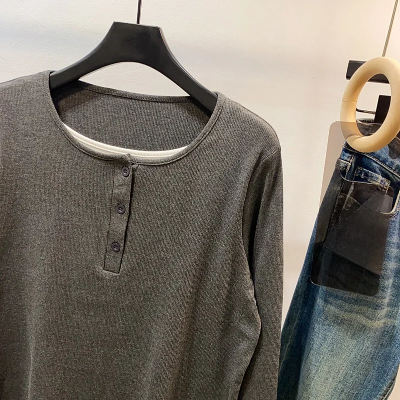 Четыре сезона зеленый новый искусственный двухсекционный дизайн пуловер нижняя