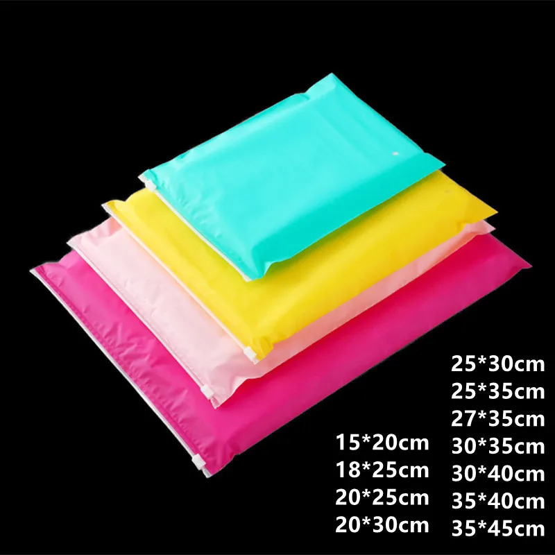 50pcs PE Color Ziplock Packaging Bags Toiletries T-shirt Clothing Shoes Zipper Travel Storage Pouch EVA Custom Logo Wholesale