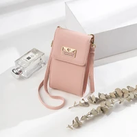 fashion mini mobile phone bag high quality wild korean version cute pu solid color key coin purse vertical shoulder bag women