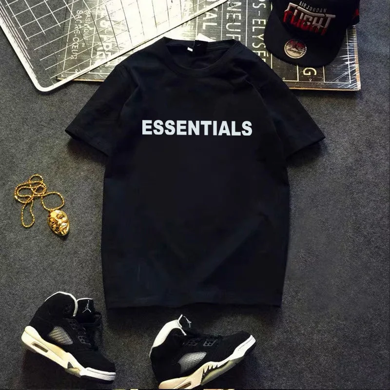 

Men Women T-shirt 100% Cotton Essentials Vintage Printing Street Casual Hip Hop Unisex Short Sleeve O-neck Tops Free Shipping