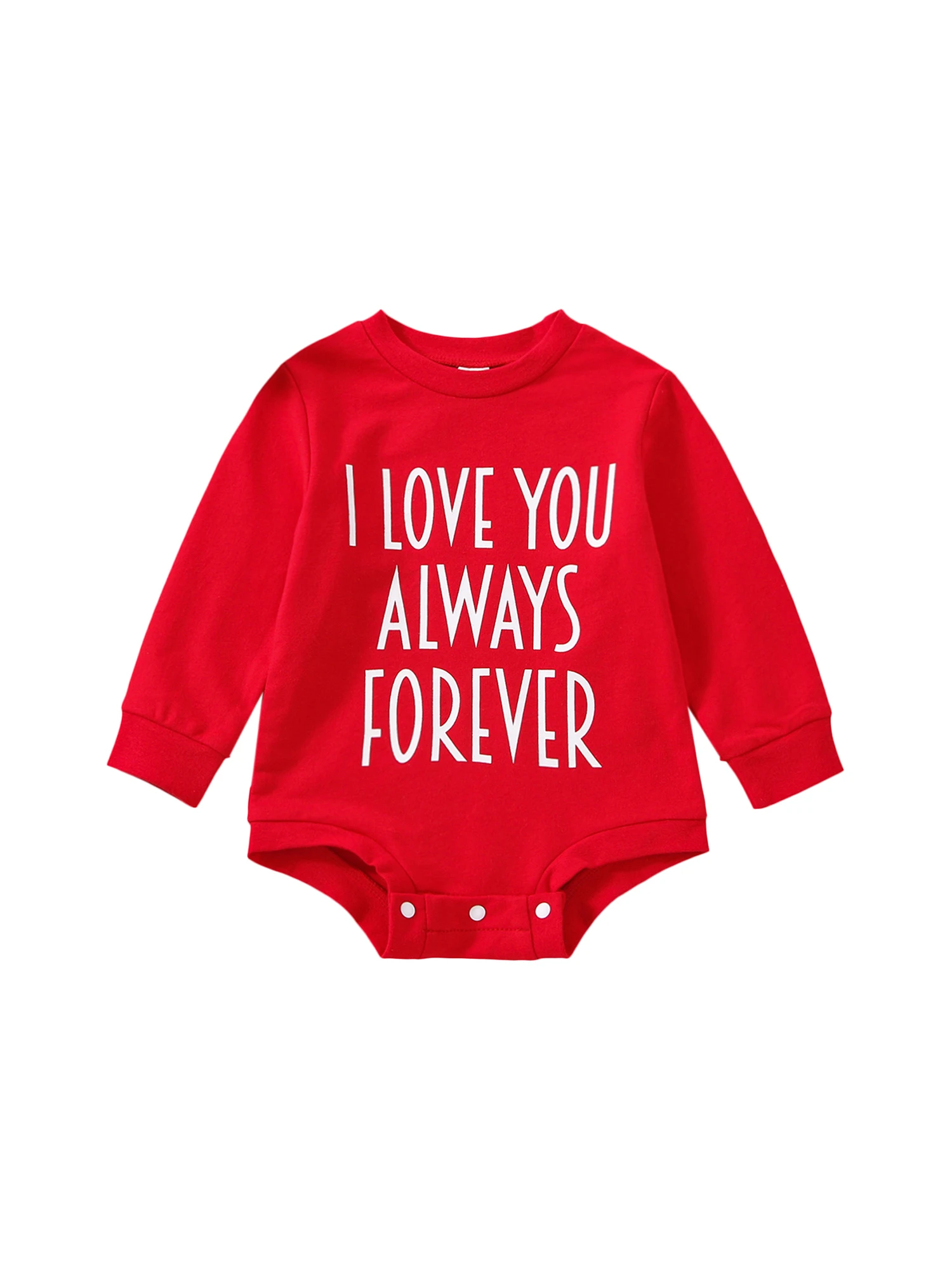 

Baby Girl Boy Valentines Day Outfit Crewneck Sweatshirt Romper Letter Print Unisex Infant Long Sleeve