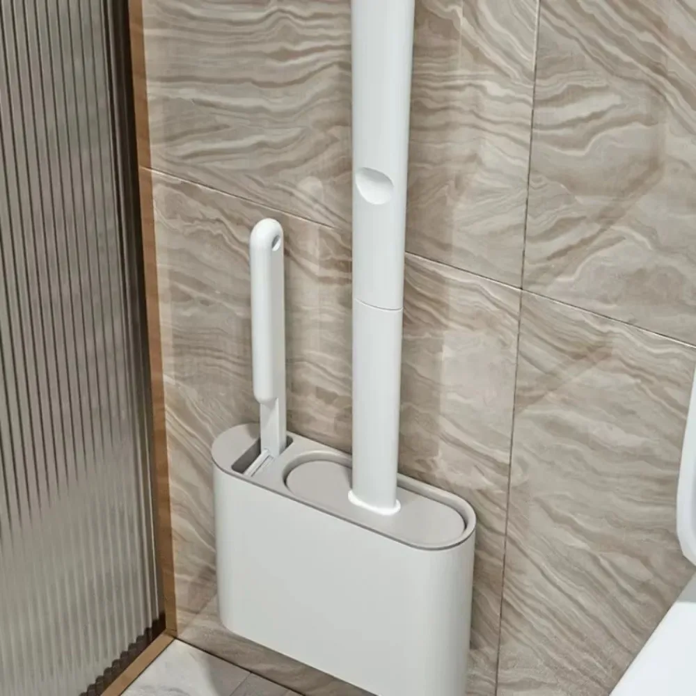 Настенная щетка для унитаза силиконовая набор держателей костюма чистки ванной