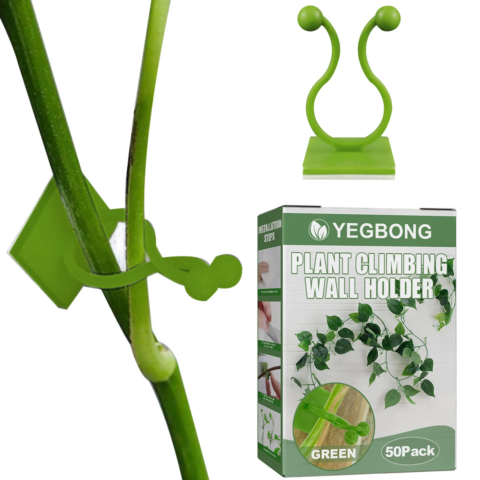 

50pcs Self-Adhesive Plant Wall Fixer Clip Garden Plant Support Invisible Vines Holder for Climbing Plants Support Home Decor