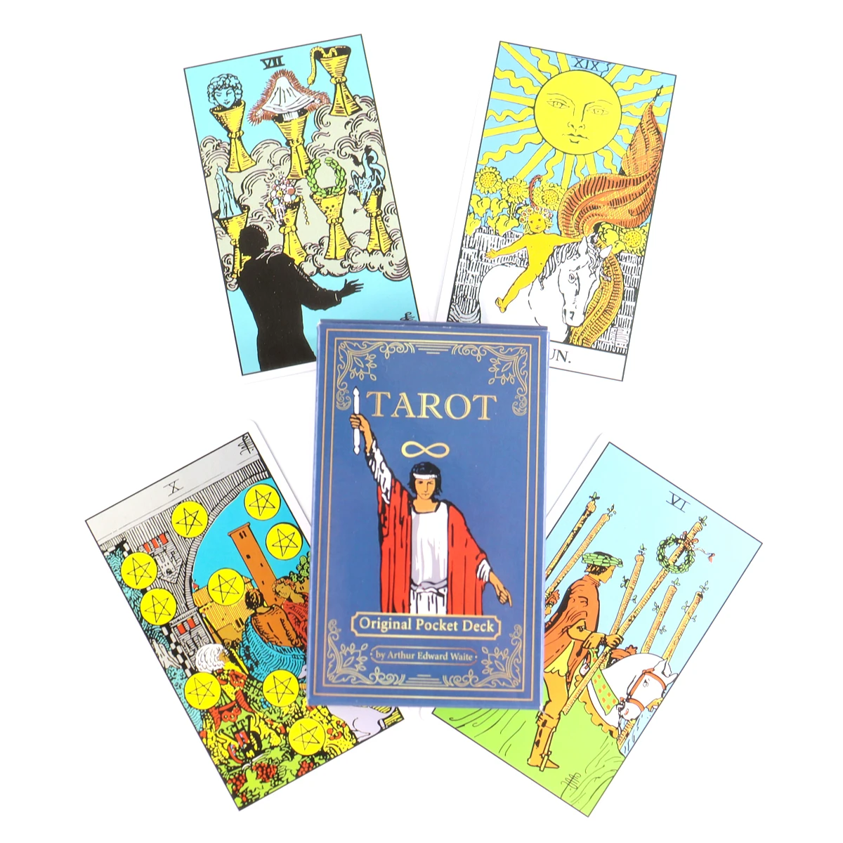 

Original Pocket Tarot Deck 78pcs Leisure Party Table Game High Quality Fortune-telling Prophecy Oracle Cards with PDF Guidebook