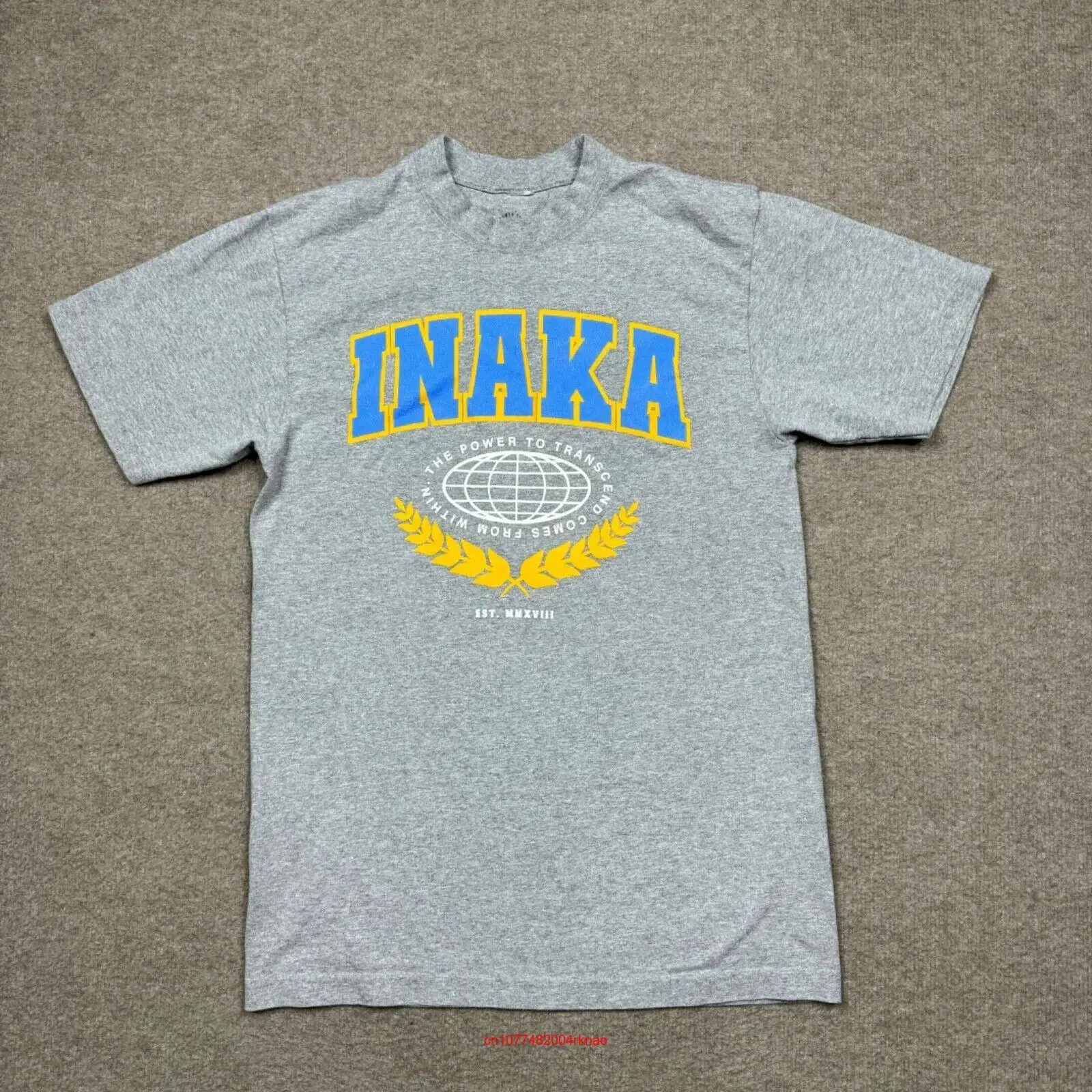 Футболка Inaka Power для взрослых размер M серая Повседневная футболка с круглым