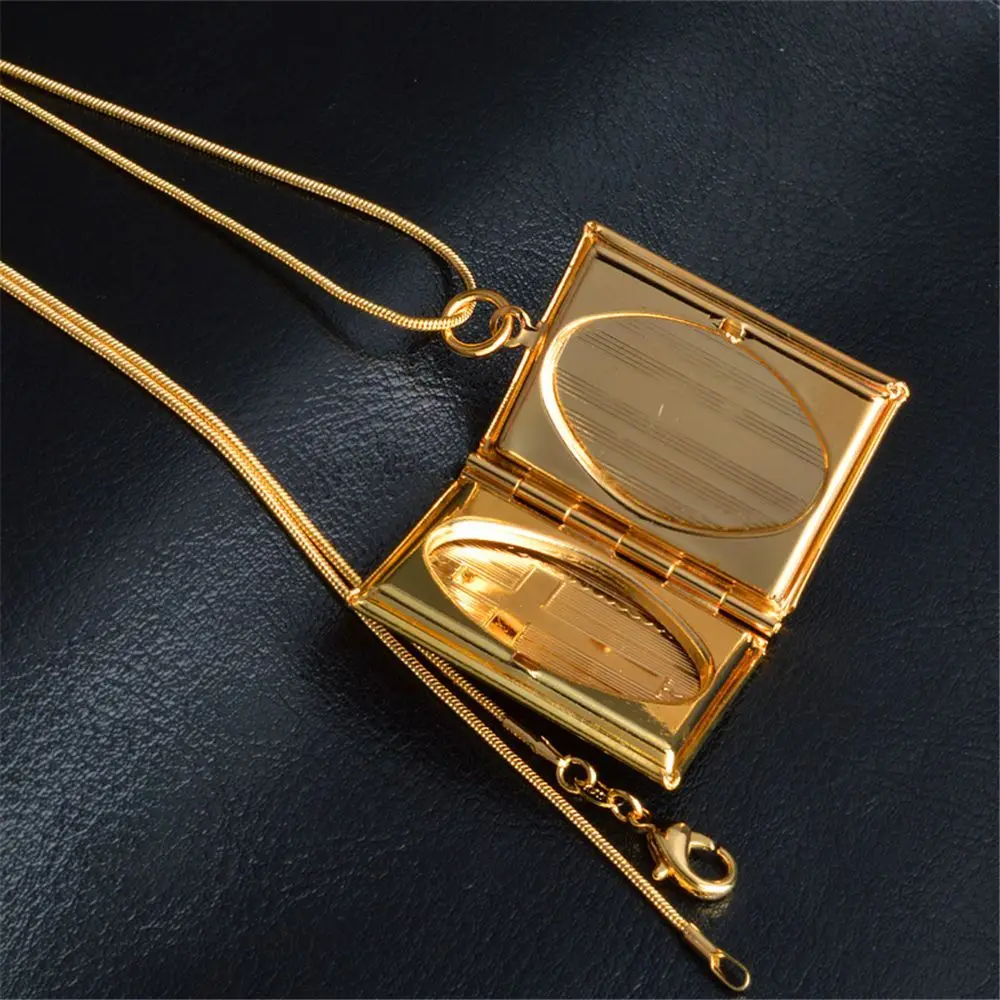 Модный медальон с крестом коробка для Библии рамка женщин кулон ожерелье цепочки