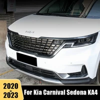 car headlight eyebrow trim cover for kia carnival sedona ka4 2020 2021 2022 2023 auto exterior front grille strips accessories