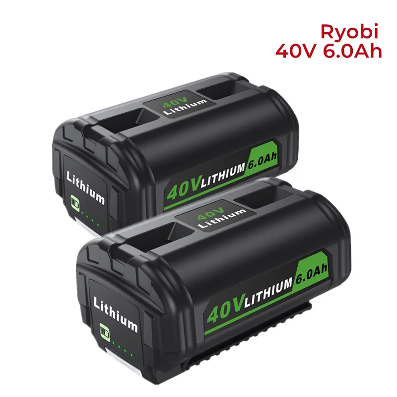 

40V Lithium Replacement Battery for Ryobi 40V 6.0AH Battery Ryobi 40 Volt Collection Cordless Power Tools OP4040 OP4050A OP40601