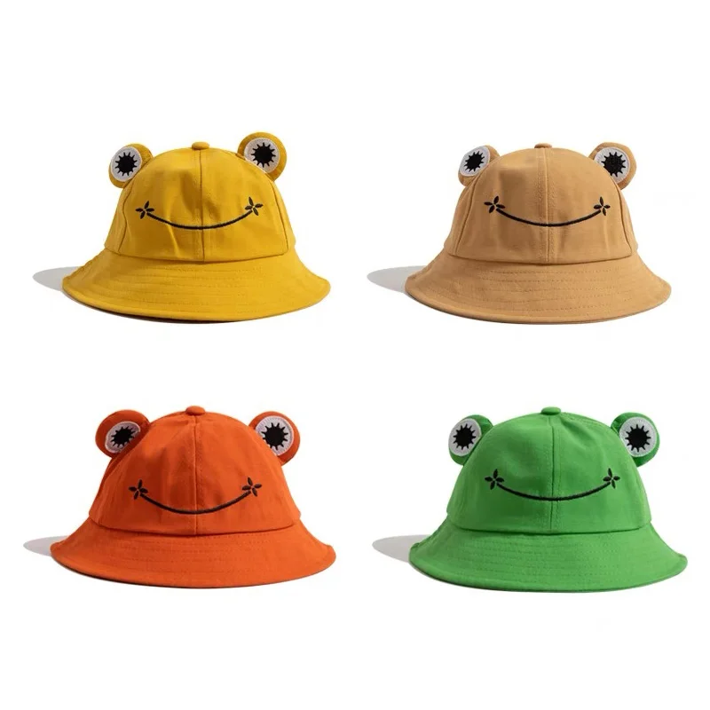 

Parent-Kid Frog Bucket Hat Panama Fishing Hat Cartoon Cute Hats For Women Men Bob Chapeau Outdoor Sun Fisherman Caps