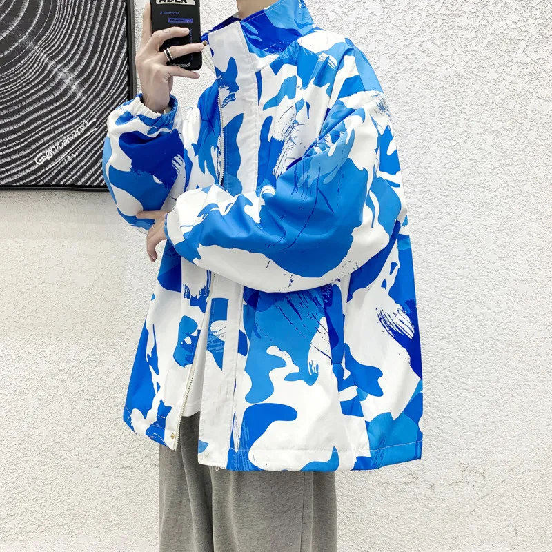 

Осенняя куртка Tie Dye, Мужская модная повседневная спортивная куртка с принтом, Мужская Уличная одежда в стиле хип-хоп, стандартная мужская ве...
