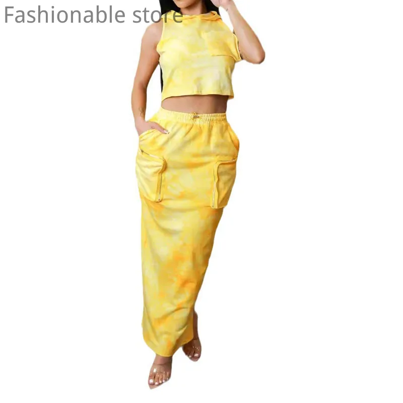 Женский Повседневный пуловер с принтом без рукавов капюшоном и эластичная