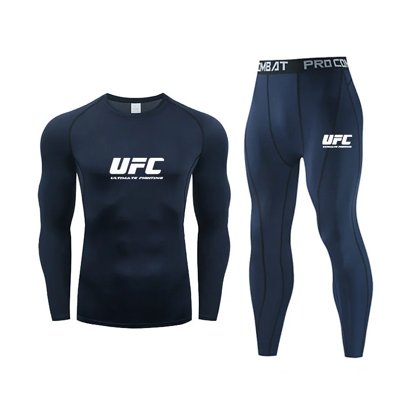 

Men 2 Piece Set Fitness Clothing Spring /summer Compression Sportswear Running Joggers Training Tight Tracksuit Gym Workout Male