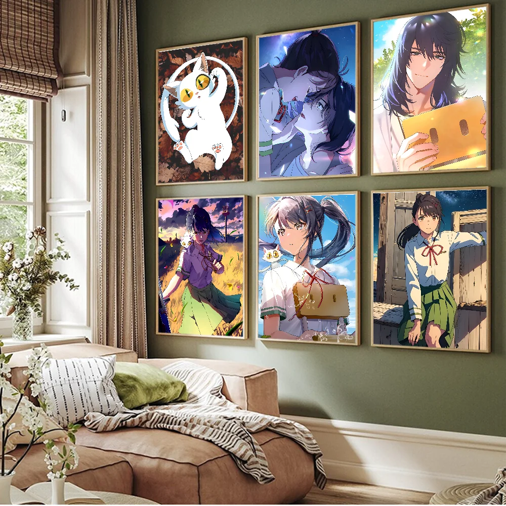 S-Suzume No To Jimari Movie Sticky постеры винтажные комнаты домашний бар кафе Декор Настенный