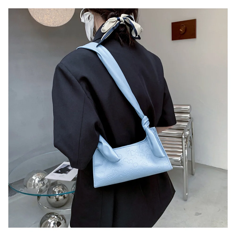 

Shoulder Bag Vintage Design Crossbody Bags Leather Armpit Bagute Bag Solid Candy Color Summer Bright Handbag Woman Fashion Purse