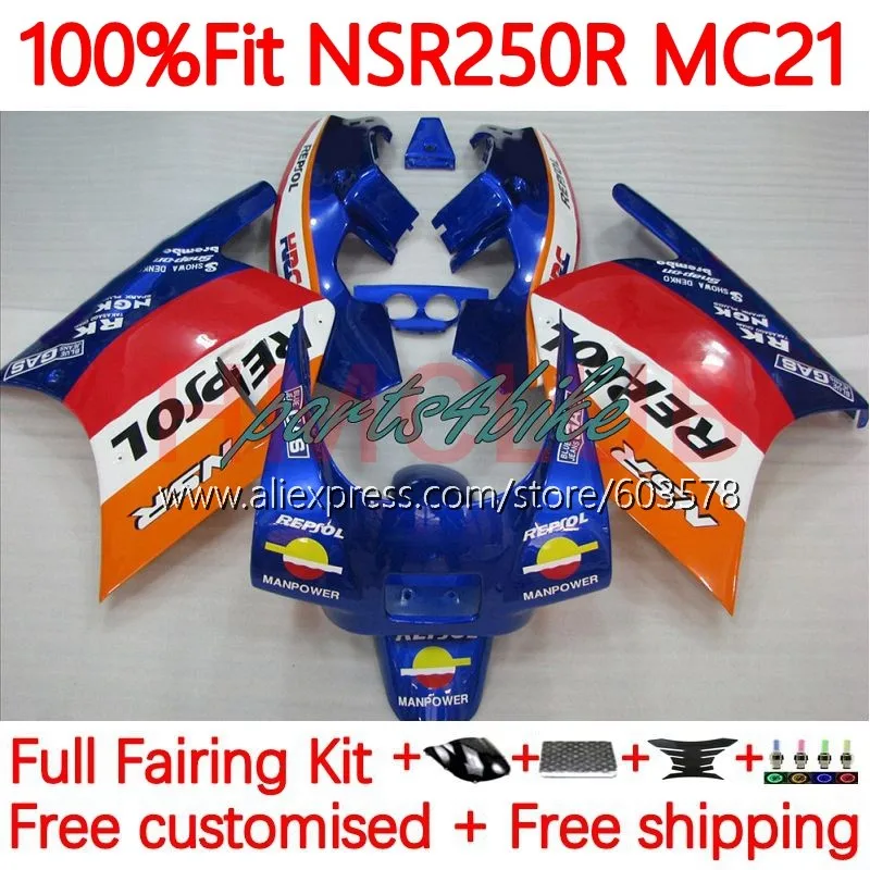 Инъекция для HONDA NSR 250 R NSR250 RR MC21 PGM3 NSR250R 1990 1991 1992 1993 Repsol blue 250R 90 91 92 93 обтекатель 125No.27 |