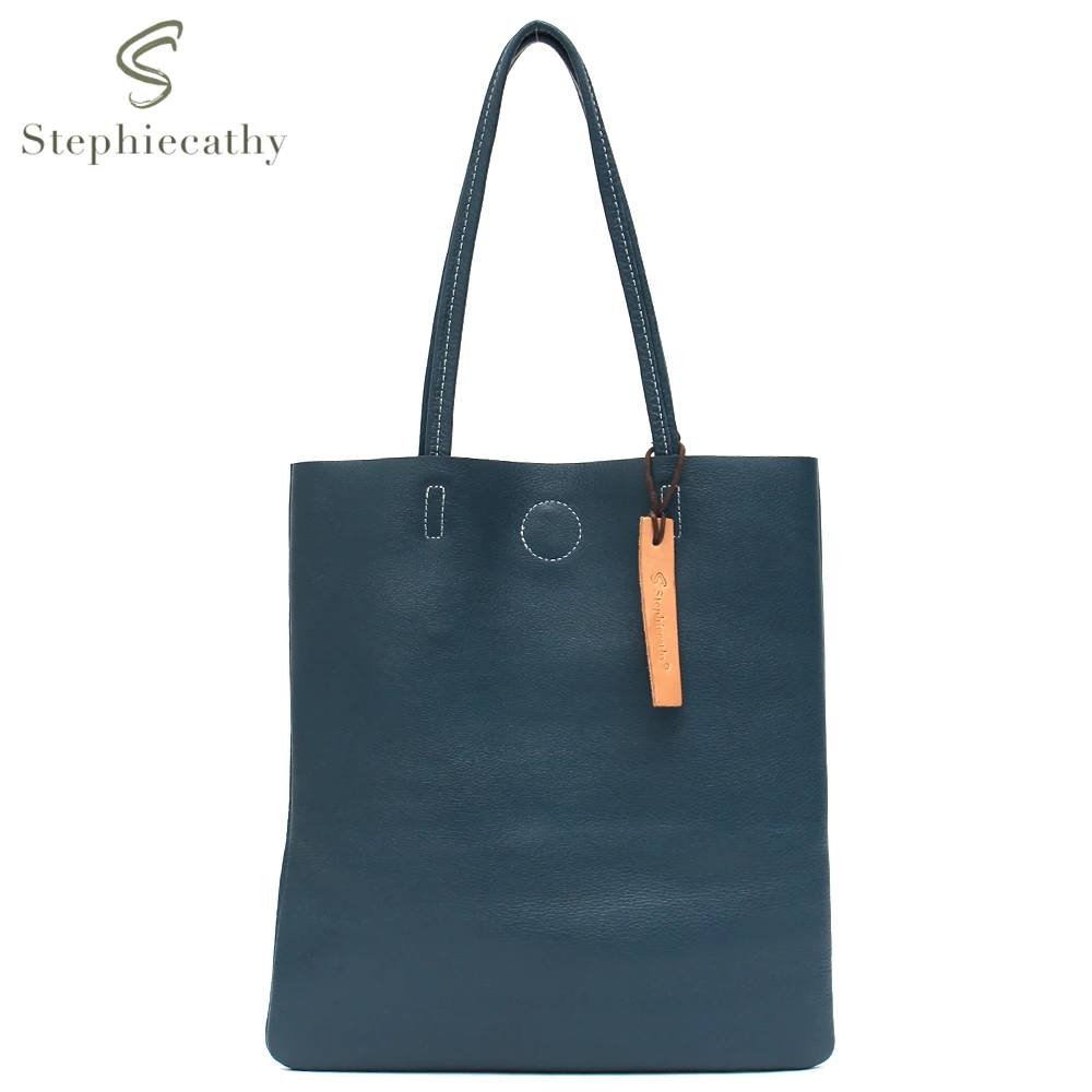 SC натуральная коровья кожа двойная сумка через плечо простая одноцветная мягкая