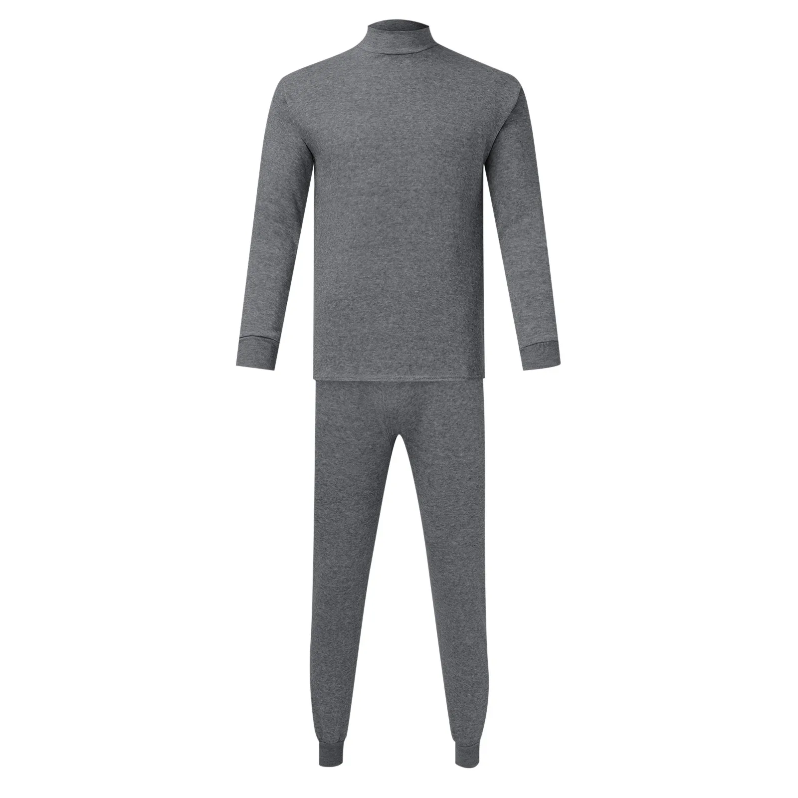 

Winter Thermal Underwear For Men Thermos Underwear Set Thickened Bottom Shirt Simple Solid Pajamas Set Long Johns Plus Velvet