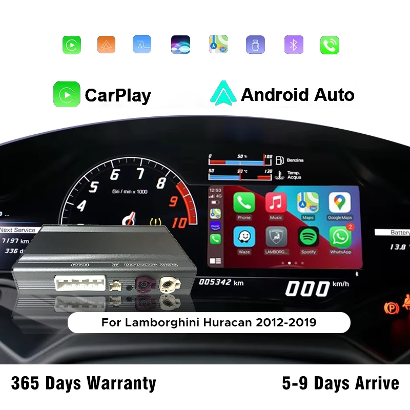 

Обновленный беспроводной адаптер CarPlay Android Auto 2025 для Lamborghini Huracan 2012-2019 | Зеркальная ссылка/AirPlay | Plug&Play