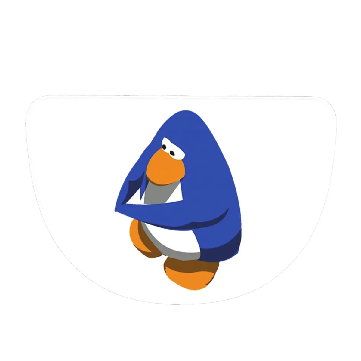 Фото Коврик Club Penguin BOI из мягкой фланели, полукруглый, нескользящий, впитывающий, для ванной комнаты и гостиной. №1