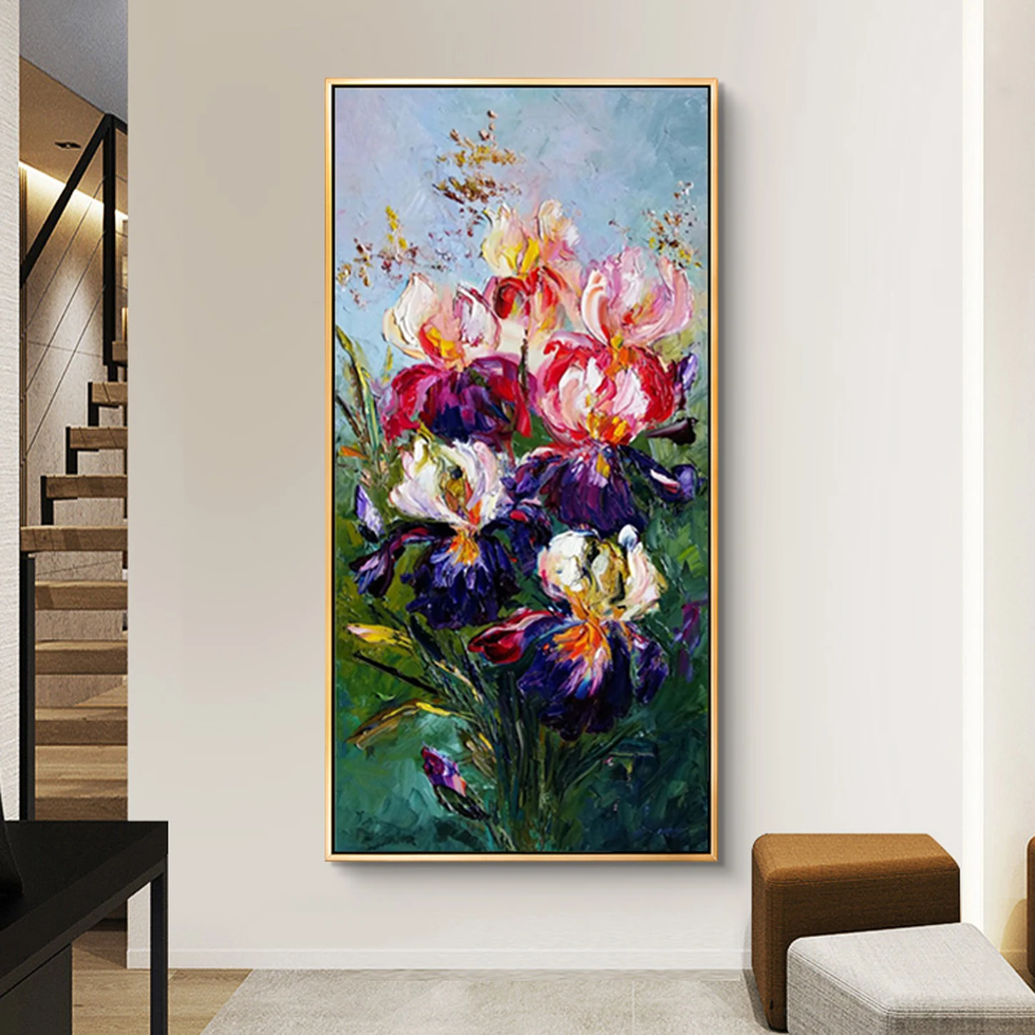 

Hand-painted Modern Minimalist Decorative Painting Still Life Flower Villa Public Space Living Room Dining Room