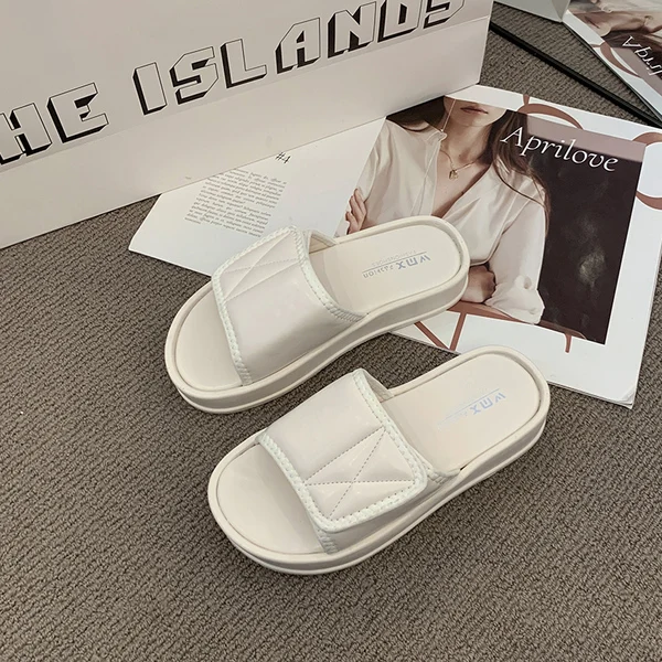 

Женские шлепанцы из ПУ кожи, на платформе, с резиновой подошвой