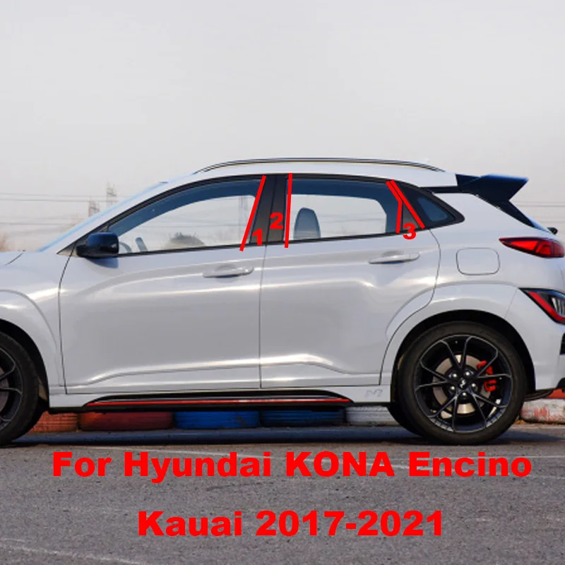 

Car Middle Column B C Pillar Cover Carbon Fiber Window Decoration Sticker for Hyundai KONA Encino Kauai 2020 2019 2018 2017