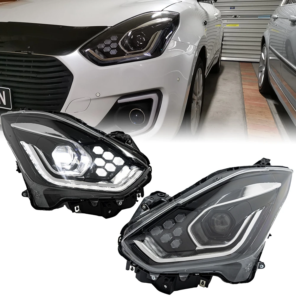

Автомобильные фары для Suzuki Swift 2018-2021, фары DRL Hella светодиодный Bi, ксеноновая лампа, противотуманные фары, автомобильный аксессуар, фара