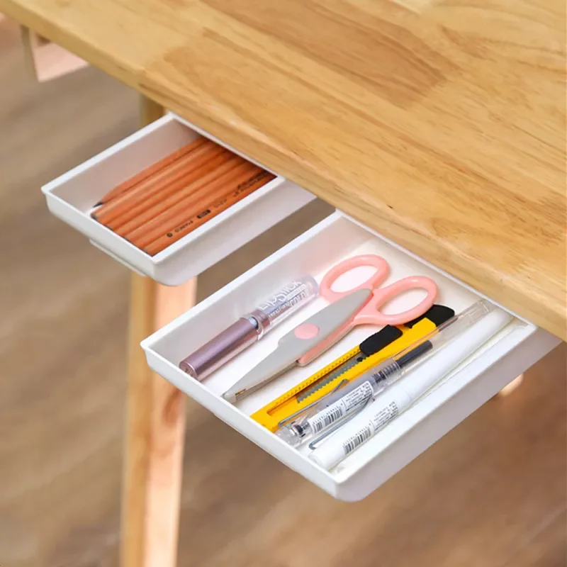 

Новый поднос для хранения под столом, выдвижной ящик, самоклеящаяся верхняя коробка, настольный карандаш высокого качества