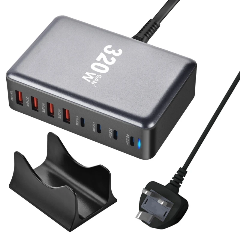 SZYA 320 Вт USB C и 8-портовое настенное зарядное устройство станция быстрой зарядки из