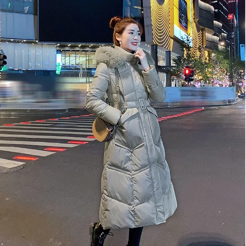 Down Cotton Jacket Women 2022 Winter New Fashion Loose Casual Bread Padded Coat Female Large Size Long Fur Collar Thick Parkas