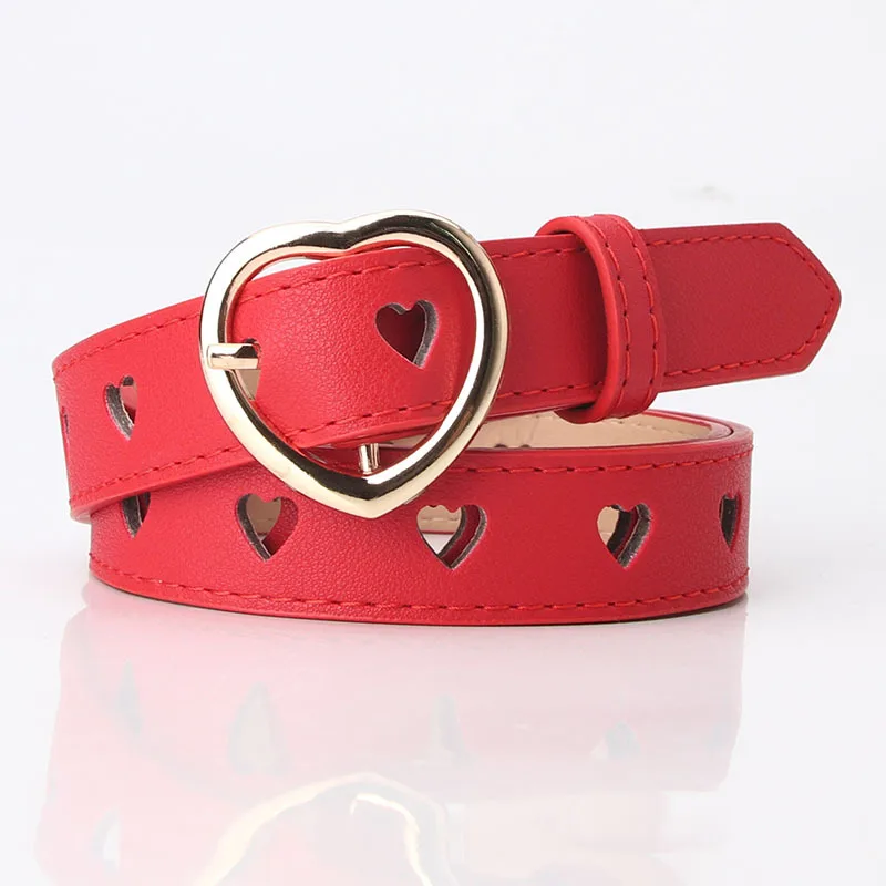 

Love Heart Shape Buckle Design Waist Belts For Young Girl Cute Hollow Heart Belt Fashion Waistband For Women Jeans Streetwear