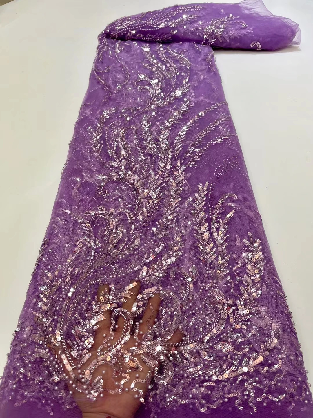 

African Sequins French Mesh Groom Lace Fabric 2022 High Quality Lace Nigerian Lace Fabrics For Wedding Sewing