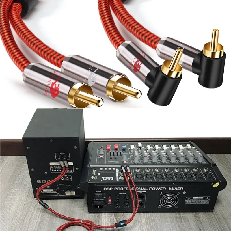 Двойной аудиокабель RCA папа на 2 шт. для усилителя DVD CD-плеер ТВ-сабвуфер