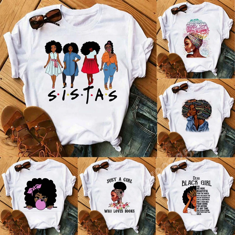 

Fashion Africa Lady T-Shirts Women Graphic Clothing Short Sleeve Summer Tees Oversized T Shirt for Female Harajuku Casual Tops