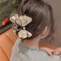 new large claw clip lace bow ribbon pearl black flower korean style hair crab clips barrettes hair clips women hair accessories