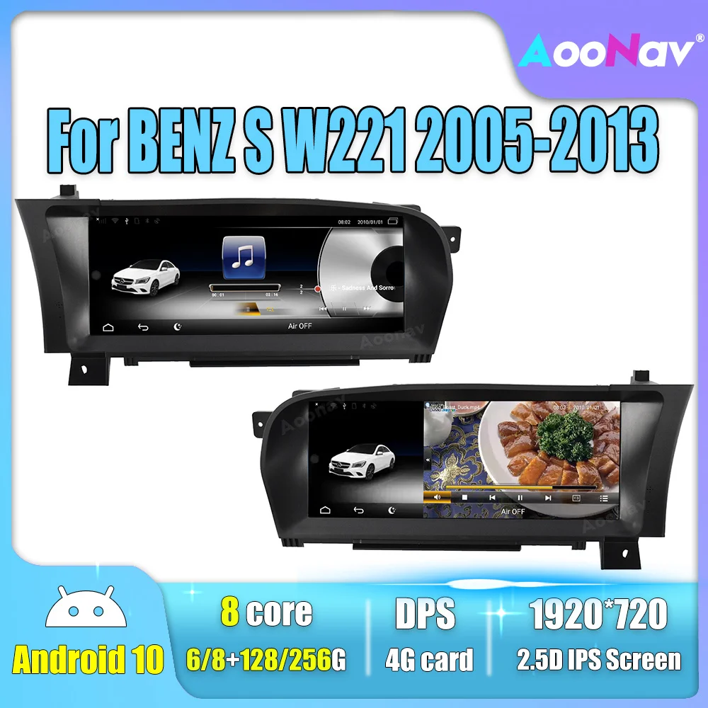 

4G LTE Android 10 Car radio multimedia Player GPS Navigation For Mercedes BENZ S W221 W216 CL 2005-2013 Autoradio tap recorder